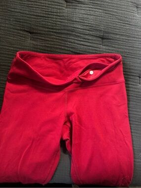 lululemon athletica Red Fold-Over Waist Leggings